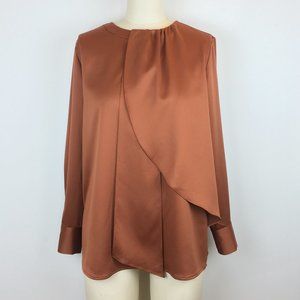 H Halston Satin Layered Blouse - New